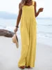Wide Leg Overalls for Womens Casual Cotton Linen Baggy Loose Maternity Summer Beach Jumpsuits Romper