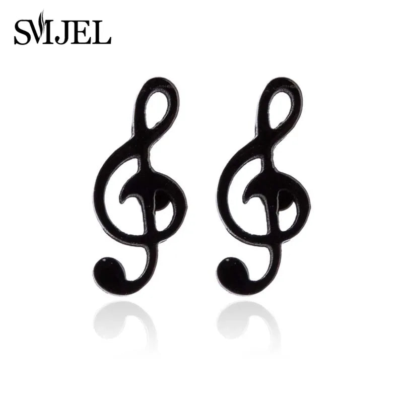 SMJEL Multiple Stainless Steel Stud Earrings for Women Girls Fashion Minimalist Skull Ghost Music Earrings Jewelry Punk Gifts