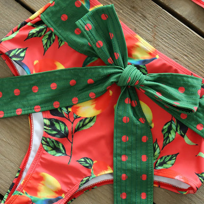 Two-Pieces Women Floral 2025 Push-Up Padded Bra Ruffles Bandage Bikini Set Swimsuit Swimwear Bathing Suit Beachwear Biquini