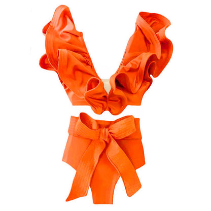 Two-Pieces Women Floral 2025 Push-Up Padded Bra Ruffles Bandage Bikini Set Swimsuit Swimwear Bathing Suit Beachwear Biquini