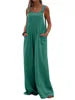 Wide Leg Overalls for Womens Casual Cotton Linen Baggy Loose Maternity Summer Beach Jumpsuits Romper
