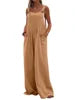 Wide Leg Overalls for Womens Casual Cotton Linen Baggy Loose Maternity Summer Beach Jumpsuits Romper