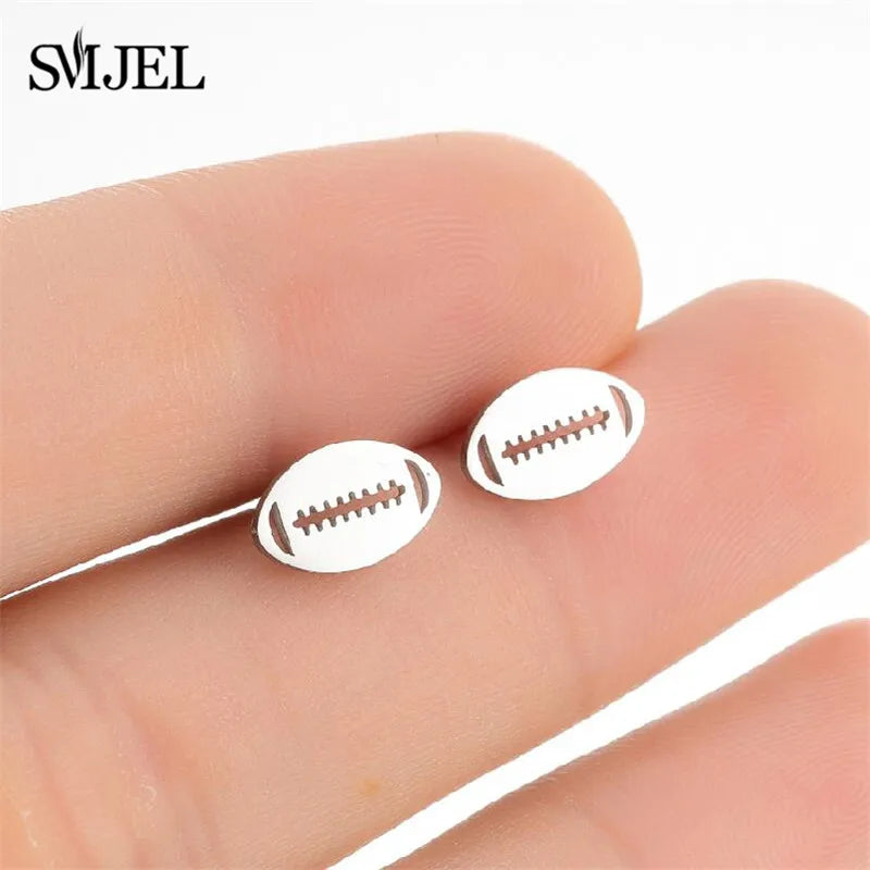 SMJEL Multiple Stainless Steel Stud Earrings for Women Girls Fashion Minimalist Skull Ghost Music Earrings Jewelry Punk Gifts