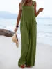 Wide Leg Overalls for Womens Casual Cotton Linen Baggy Loose Maternity Summer Beach Jumpsuits Romper