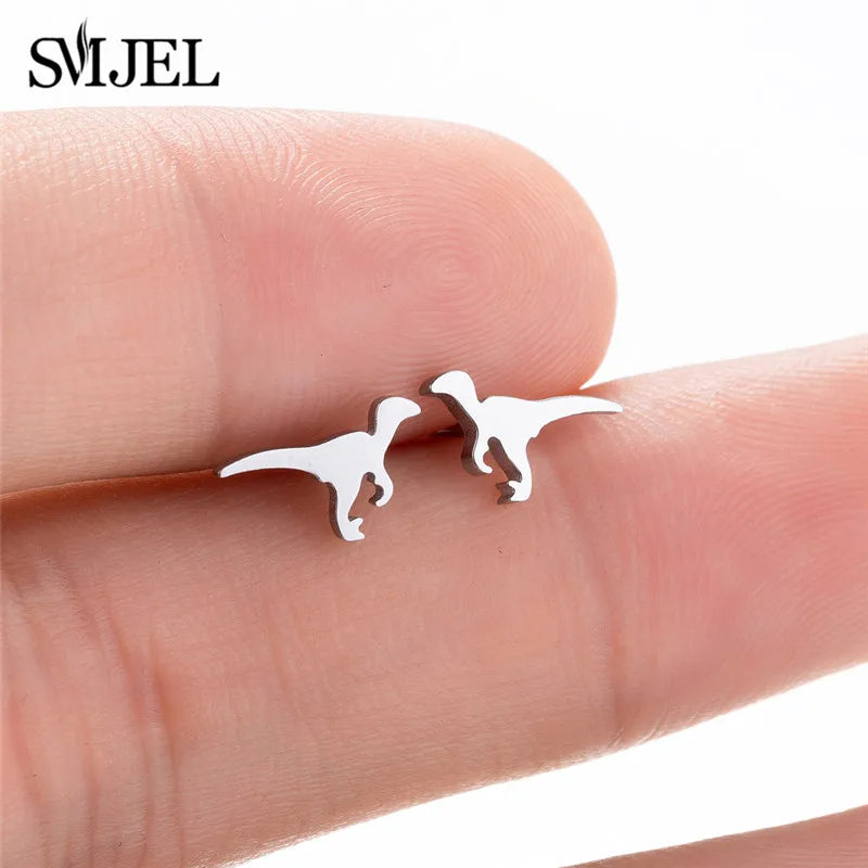 SMJEL Multiple Stainless Steel Stud Earrings for Women Girls Fashion Minimalist Skull Ghost Music Earrings Jewelry Punk Gifts