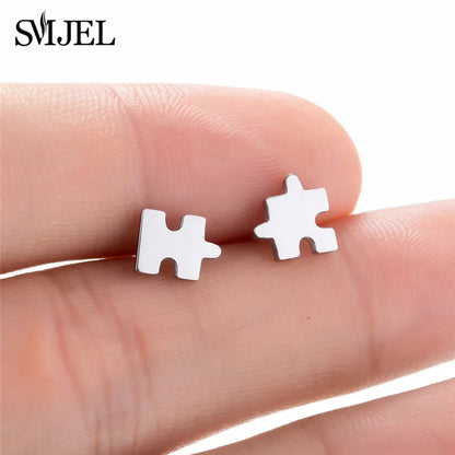 SMJEL Multiple Stainless Steel Stud Earrings for Women Girls Fashion Minimalist Skull Ghost Music Earrings Jewelry Punk Gifts