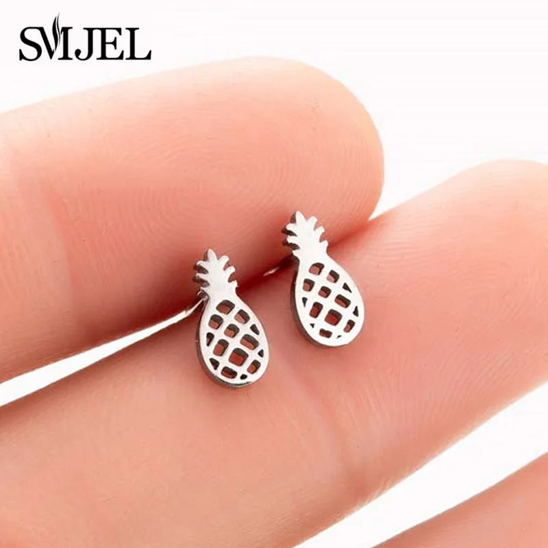 SMJEL Multiple Stainless Steel Stud Earrings for Women Girls Fashion Minimalist Skull Ghost Music Earrings Jewelry Punk Gifts