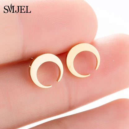 SMJEL Multiple Stainless Steel Stud Earrings for Women Girls Fashion Minimalist Skull Ghost Music Earrings Jewelry Punk Gifts