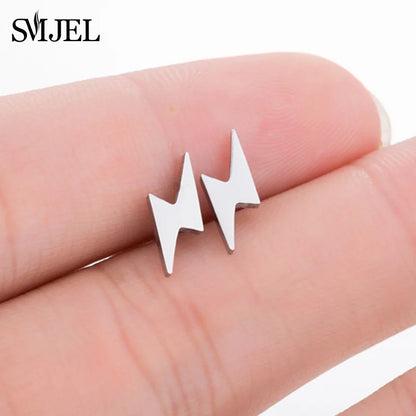 SMJEL Multiple Stainless Steel Stud Earrings for Women Girls Fashion Minimalist Skull Ghost Music Earrings Jewelry Punk Gifts