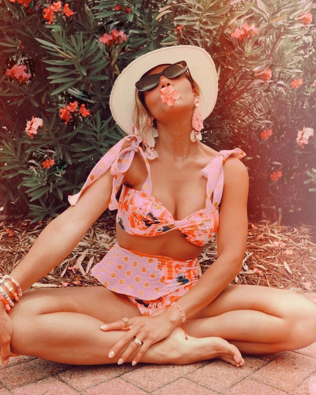 Two-Pieces Women Floral 2025 Push-Up Padded Bra Ruffles Bandage Bikini Set Swimsuit Swimwear Bathing Suit Beachwear Biquini