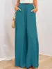 Spring Summer New Women's Wide Leg Pants Elastic Belt Wide Leg High Waist Long Skirt