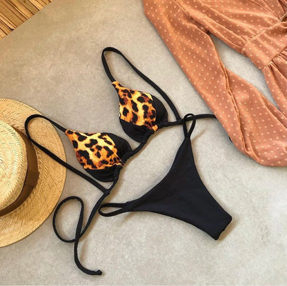 2022 Bikini Set Women Swimwear Push Up Swimsuit Bottom Print Brazilian Biquini Bathing Suit Swim Wear Beach