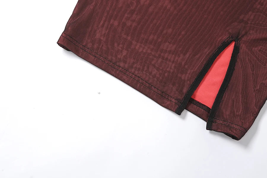 Mesh Double Layer Sexy Skinny Dress Women Sleeveless Party Bodycon 2024 Bandage Elastic Split Trend Clubwear Slim Outfit