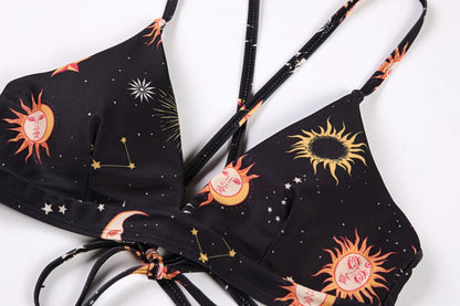 Sunflower Printed Bikini Set Sexy Swimwear Women 2025 Mujer Push Up Padded Biquini Bathers Bandage Bathing Suit Swimsuit Bikini