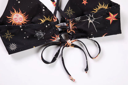 Sunflower Printed Bikini Set Sexy Swimwear Women 2025 Mujer Push Up Padded Biquini Bathers Bandage Bathing Suit Swimsuit Bikini