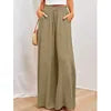 Spring Summer New Women's Wide Leg Pants Elastic Belt Wide Leg High Waist Long Skirt