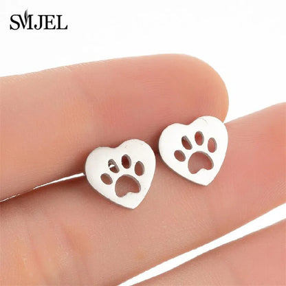 SMJEL Multiple Stainless Steel Stud Earrings for Women Girls Fashion Minimalist Skull Ghost Music Earrings Jewelry Punk Gifts