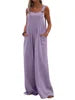 Wide Leg Overalls for Womens Casual Cotton Linen Baggy Loose Maternity Summer Beach Jumpsuits Romper