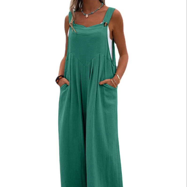 Wide Leg Overalls for Womens Casual Cotton Linen Baggy Loose Maternity Summer Beach Jumpsuits Romper