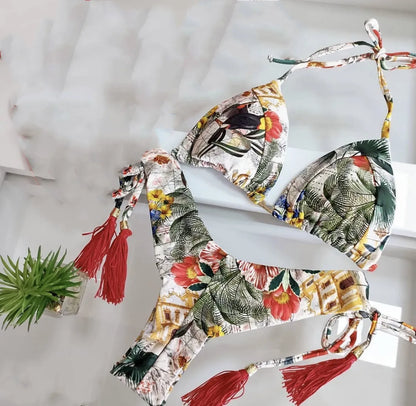 2022 Bikini Set Women Swimwear Push Up Swimsuit Bottom Print Brazilian Biquini Bathing Suit Swim Wear Beach