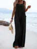 Wide Leg Overalls for Womens Casual Cotton Linen Baggy Loose Maternity Summer Beach Jumpsuits Romper