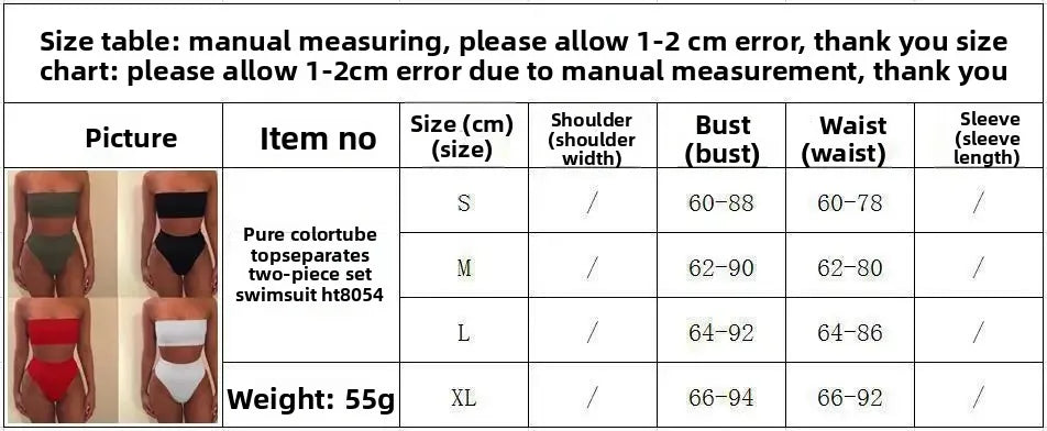 Sexy Solid Color Bikini Set Two-Piece Swimsuit Spring Summer New Arrival Women's Fashionable Swimwear Pure Color Divided Suit