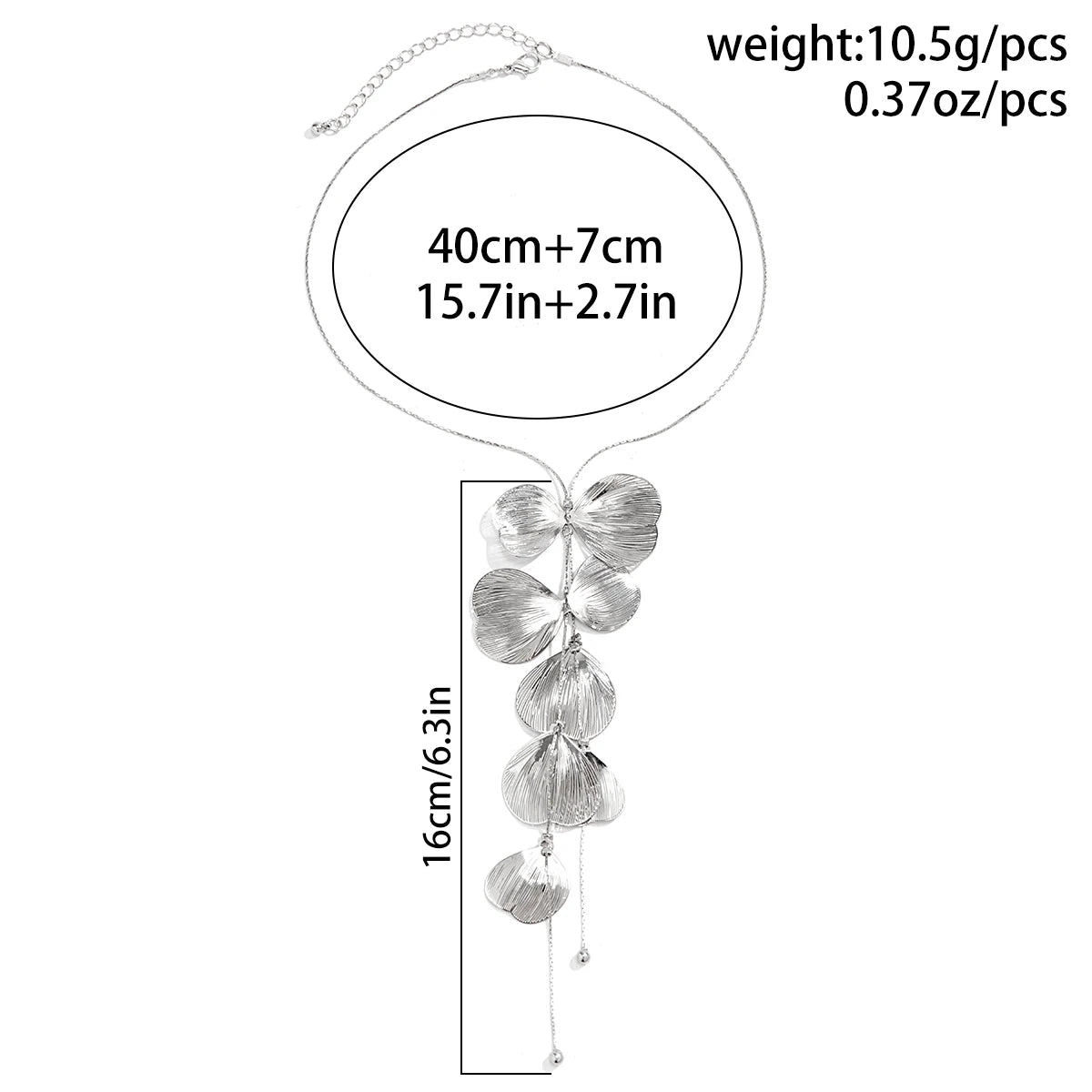 PuRui 2024 Trendy Petal Charm Tassel Necklace for Women Long Neck Chain Pendant Choker Jewelry Collar Elegant Ladies Party Gifts