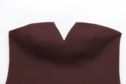 TFMLN Spring Summer Women Strapless Crop 2025 Tops Basic Sleeveless Office Lady Tops Trend Street Classic Solid Tube Tops