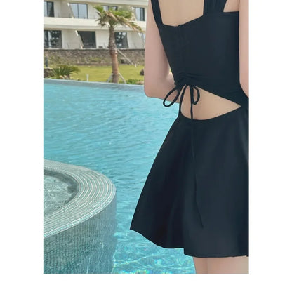 New Summer Women's Solid Color One-piece Swimsuit Slimming and Sexy Backless Tight Swimsuit Outdoor Party Pool Swimsuit