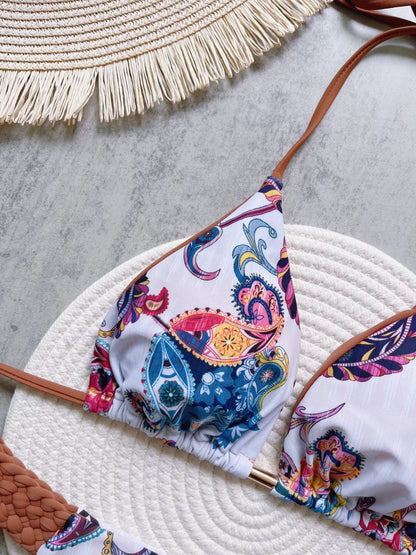 RUOTONSEPT Print Halter Mini Thong High Cut Bikini Female Swimsuit Women Swimwear Two-pieces Bikini set Bather Bathing Suit Swim