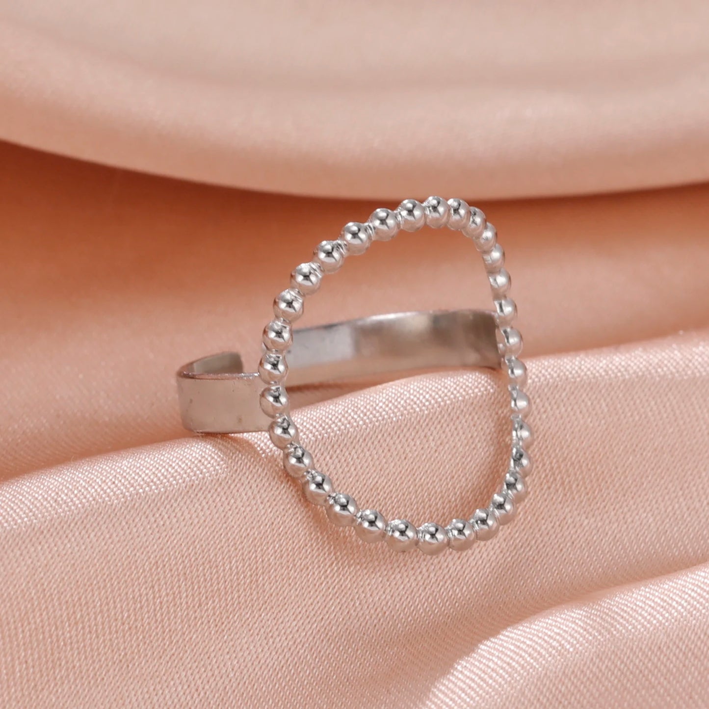 Skyrim Stainless Steel Women Rings Geometric Heart Aesthetic Adjustable Open Finger Ring Fashion Party Jewelry Gifts Wholesale