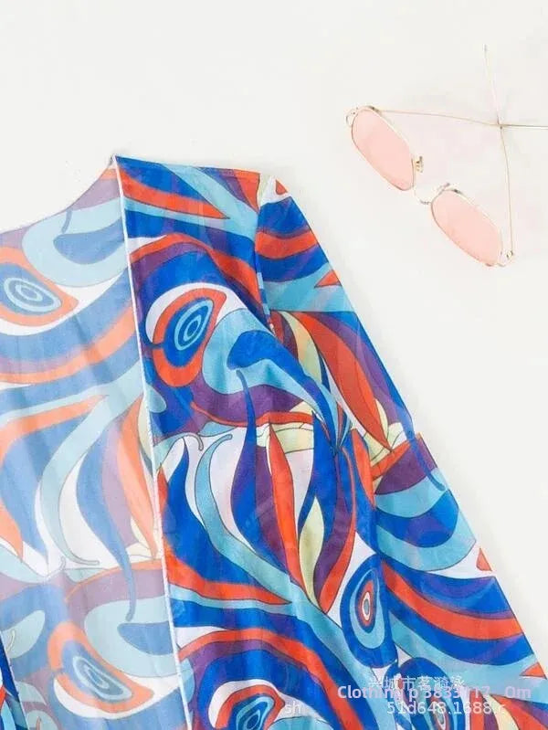 Mingyi New Multi-Color Mesh Cover up Sexy Leg Lengthening Swimsuit Top Bottoms Three-Piece Set Women's Swimwear