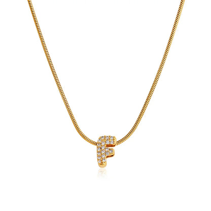 Fashion Tiny CZ Zircon Initial Alphabet Pendant Neckalce Gold Plated Stainless Steel A-Z Letter Necklaces Birthday Gifts Jewelry