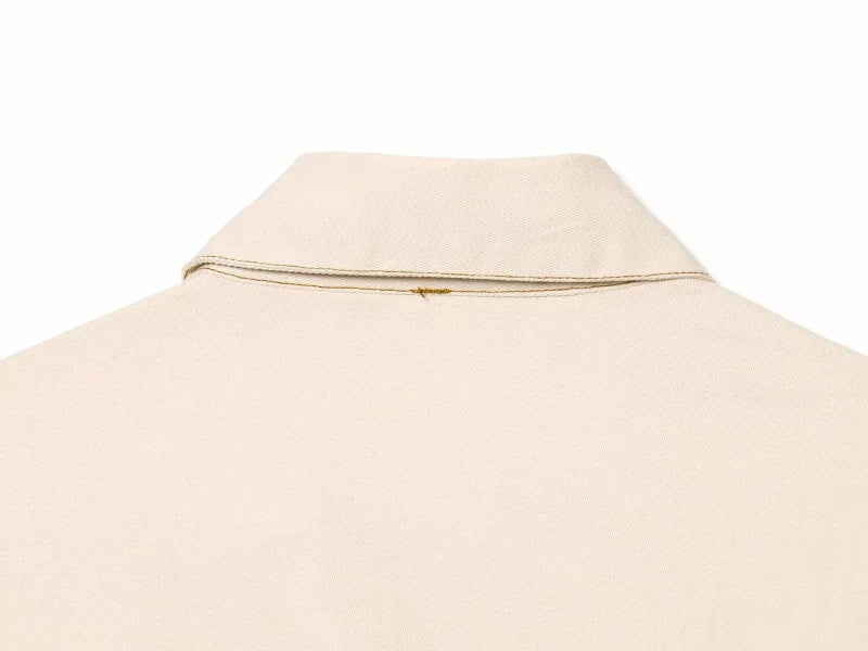 ETJ 2025  Spring New 1975 series denim MIDI dress with lapel side zipper fashion wrinkle waist slim elegant dress