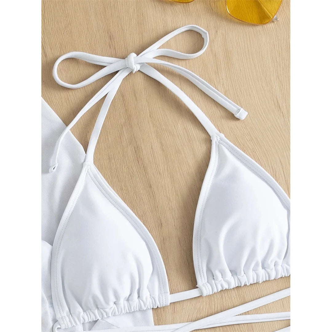 S - XL With Tassel Skirt Long Sleeve Bikini Women Swimwear Female Swimsuit Four-pieces Bikini set Bather Bathing Suit Swim V7060