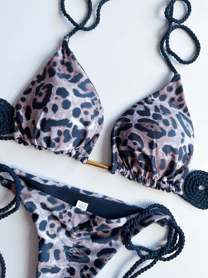 RUOTONGSEPT Sexy Leopard Print Bikini Set Swimsuit Women's Swimwear For Female Biquini Two Piece Beachwear 2023 New Bathing Suit