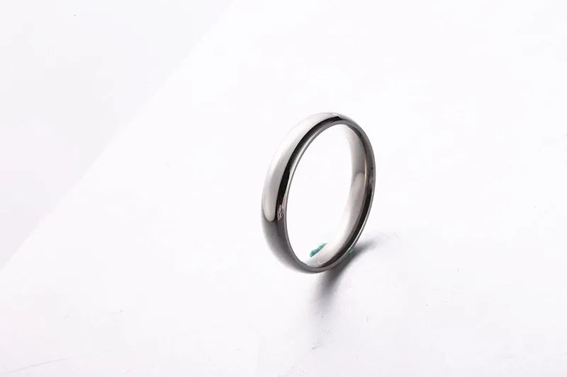 Simple 4mm 6mm Titanium Ring Women Men Prevent Allergy High Polished Wedding Rings Stainless Steel Couple Finger Jewelry Gifts