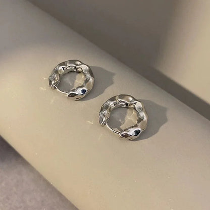 Stainless Steel Smooth Metal Chunky Hoop Earrings For Women Girls Fashion Round Circle Hoops Statement Earrings Punk Jewelry