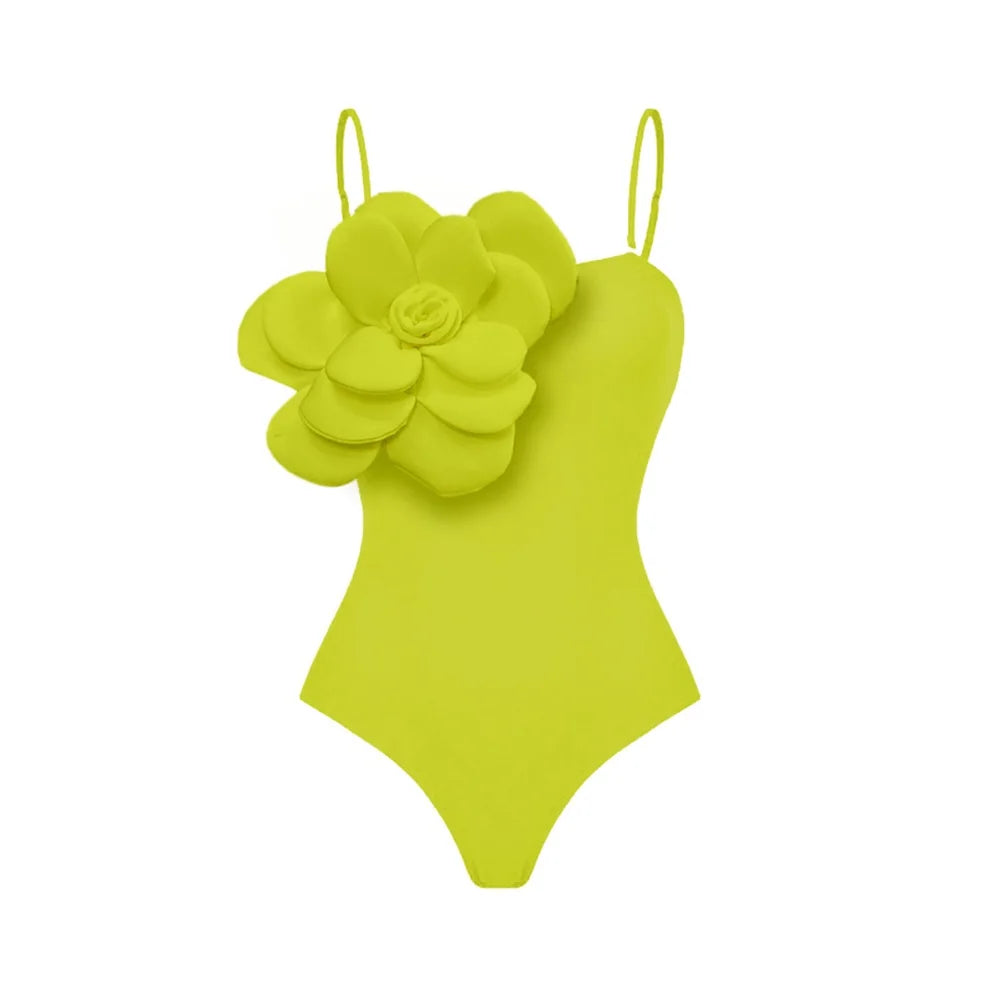 2025 3D Flower Bikini Set With Cover Up Luxury Swimsuit Women Sexy Floral Swimwear High Waist Monokini Desire Bodysuit Swim Suit