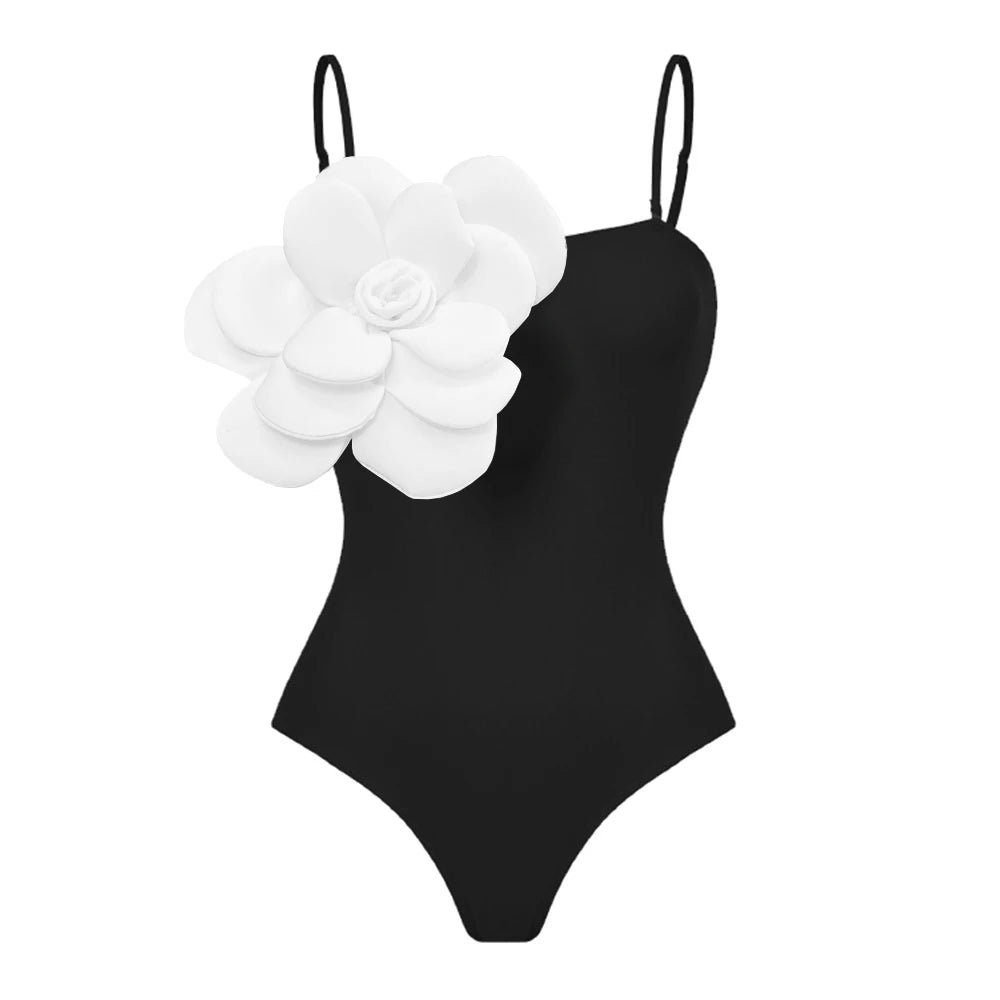 2025 3D Flower Bikini Set With Cover Up Luxury Swimsuit Women Sexy Floral Swimwear High Waist Monokini Desire Bodysuit Swim Suit