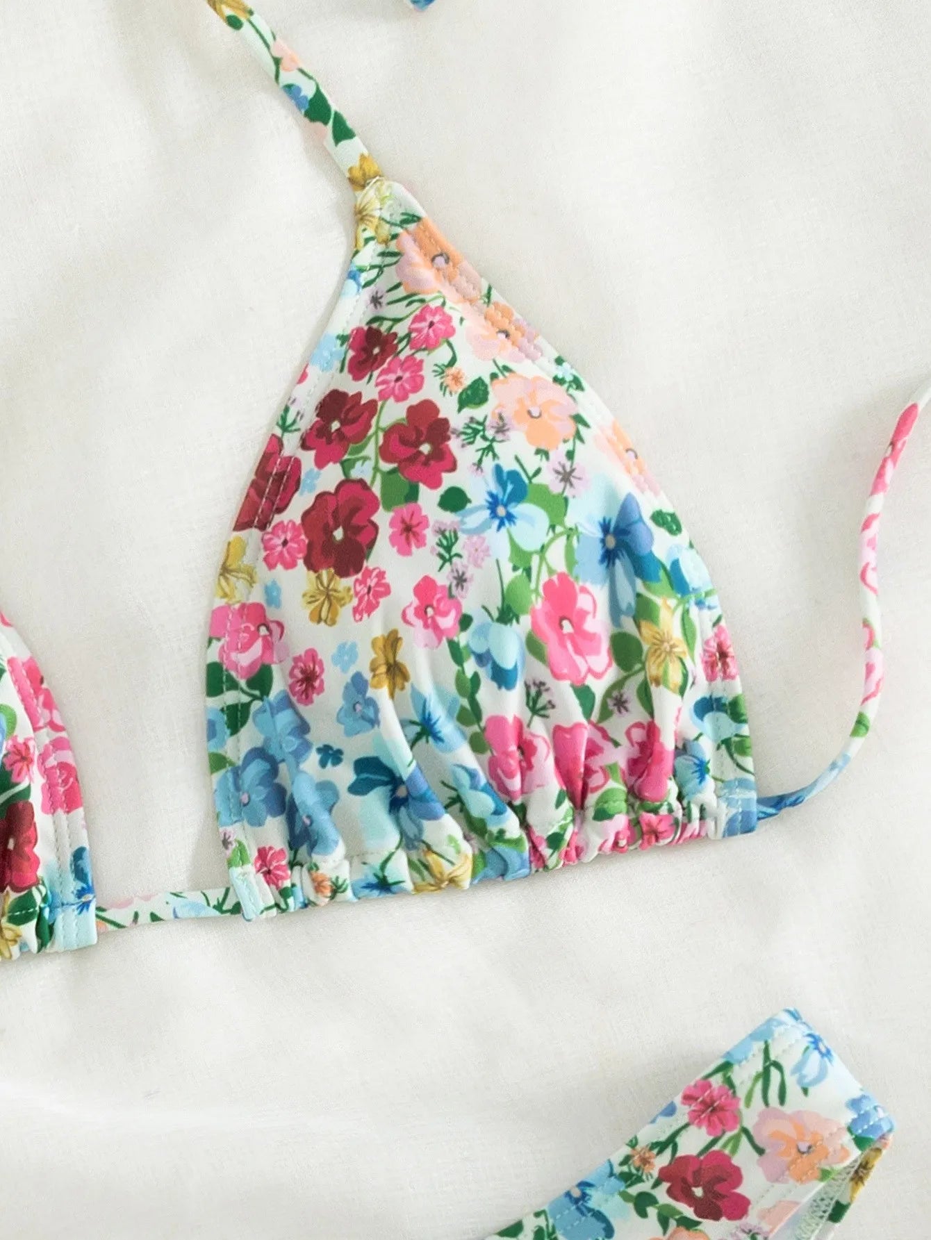 Floral Print Bandeau Bikini Set Off Shoulder Push Up Swimsuit Women Tube Top Bikinis Knot Swimwear 2024 Sexy Summer Bathing Suit