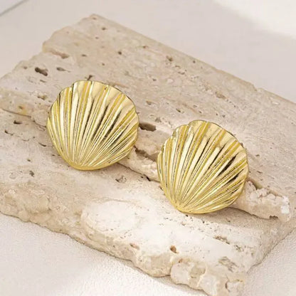 New Exaggeration Ocean Shell Texture Stud Earrings for Women Trendy Accessories Personalization Jewelry Earrings Daily Wear