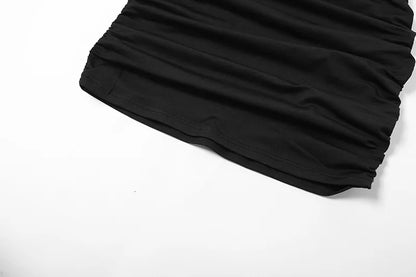 2022 Sexy Spaghetti Strap Bodycon Dress Women Backless Folds Wrap Hip Dresses Female Causal Streetwear Slim Dress Vestidos Robes