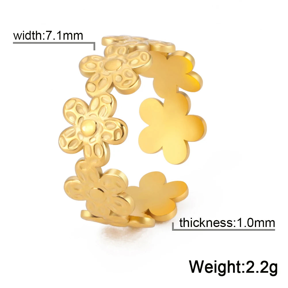 Skyrim Stainless Steel Women Rings Geometric Heart Aesthetic Adjustable Open Finger Ring Fashion Party Jewelry Gifts Wholesale