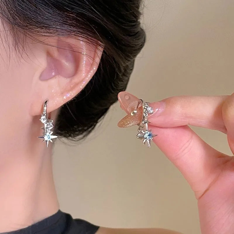 2025 Trendy Heart Stud Earrings For Women Korean Elegant Light Luxury Love Dangle Earring Fashion Simple Drop Jewelry Girls Gift