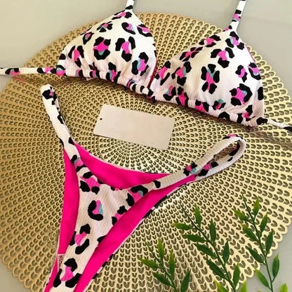 New Bikini Women Swimsuit Beach Vacation Swimwear Leopard Printed Sexy Bikini Set Beachwear Swimsuit Thong Bathing Suit Biquinis