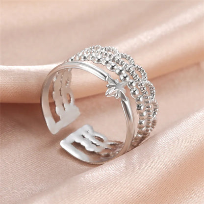 Skyrim Stainless Steel Women Rings Geometric Heart Aesthetic Adjustable Open Finger Ring Fashion Party Jewelry Gifts Wholesale