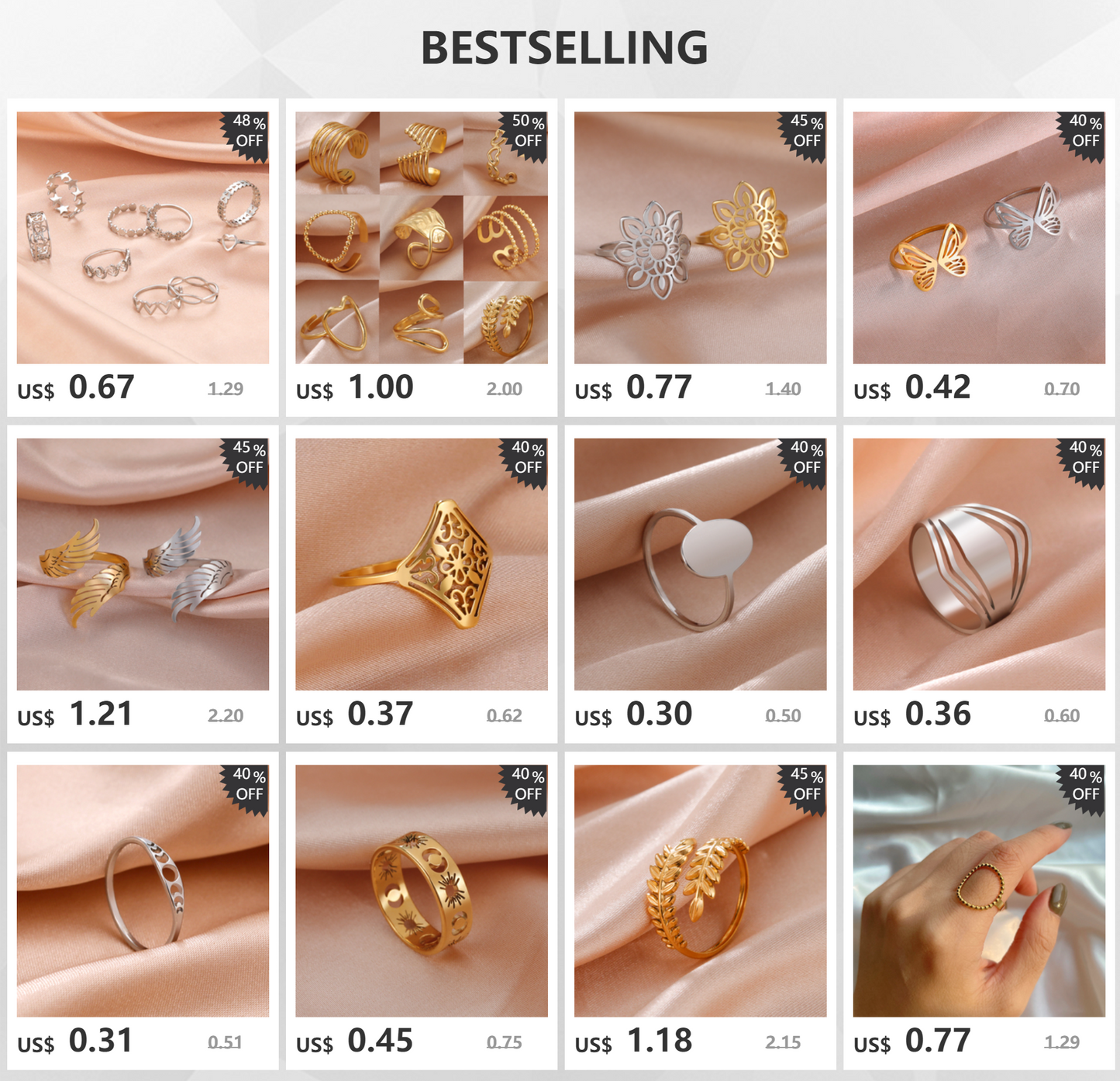 Skyrim Stainless Steel Women Rings Geometric Heart Aesthetic Adjustable Open Finger Ring Fashion Party Jewelry Gifts Wholesale