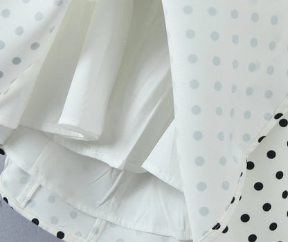 YENKYE French Style Retro Polka Dot Deep V Halter Dress Women Sexy Backless A-line Slim Sweet Elegant Mini Dresses Summer Robe