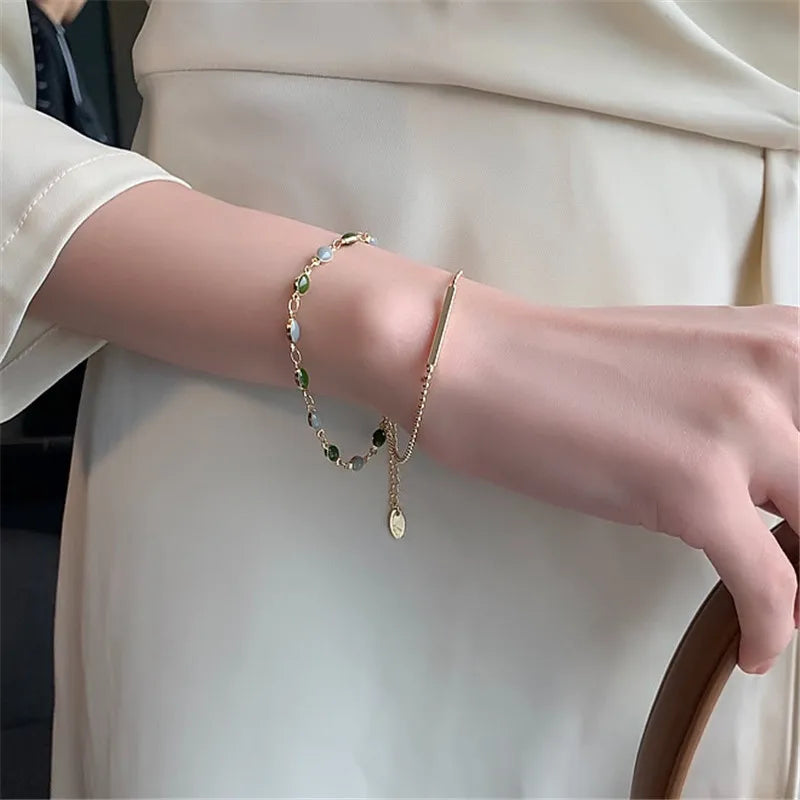 Bohemian Minimalist Metal Chain Women's Set of 6 Multi-layer Chain Simple Fashionable Bracelets Wedding Jewelry Birthday Gifts